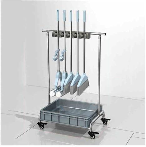DDNGEJ Mop And Broom Rack Removable Closet Storage Cabinet Mop Rack With Mop Pool For Garage Garden Closet Cabinet