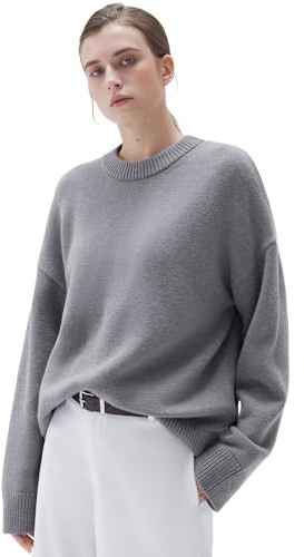 SUUKSESS Women Cashmere Blend Oversized Sweaters Long Sleeve Pullover Tops