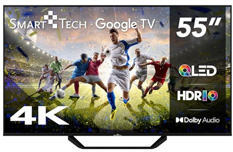 Smart Tech 55QG06K2, 55 Zoll (139 cm) 4K UHD QLED Google TV, YouTube, Netflix, Prime Video, Disney+