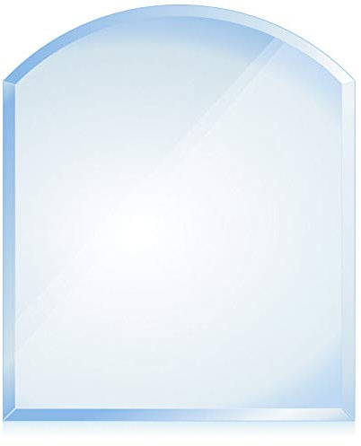 BIJON Funkenschutz-Platte mit Facettenschliff, Glasplatte Kaminofen, Kaminschutz mit ESG Sicherheitsglas, Kamin Glasplatte, Segmentbogen 100 x 100 cm, 8mm