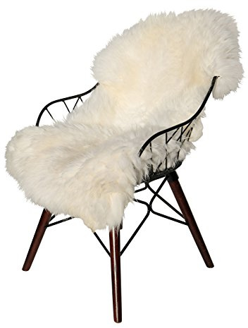 der-Fellmann Hollert Lammfell Schaffell weiß 100% Merino echt Fell Läufer Teppich Naturfell ökologisch gegerbt (100-110 cm)
