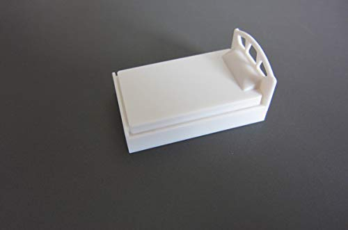 1 Modell Einzelbett weiß für Modellbau 1:50, Modelleisenbahn Spur 0