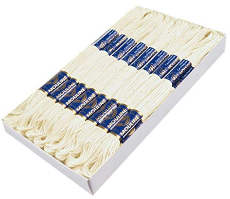 24 Docken Stickgarn je ca. 8m / Sticktwist 100% Baumwolle Stickerei verschiedene Farbwahl, Farbe :7102 hellcreme