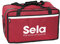 Sela SE 038 Cajon Tasche Red, Hochwertige Nylontasche für Cajons mit Rucksackfunktion und Seitenfach