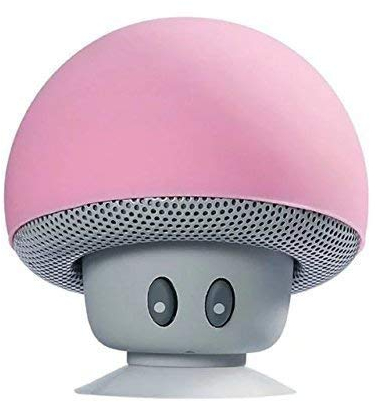 Hipipooo Portable Bluetooth Speaker,Mushroom Speaker,Bluetooth V2.1 With Suction Cup,Compatible With iPad, iPhone, Android phones,Laptop(Pink)