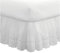 FRESH IDEAS Cache-sommier à œillets avec Volants brodés - Style Classique froncé de Longueur de 35,6 cm - Très Grand lit californien - Blanc