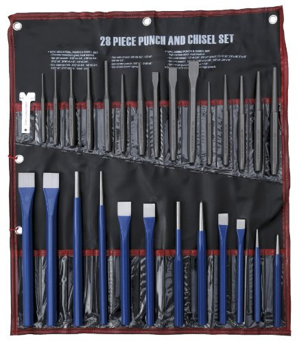 Neilsen CT2929-28pc Punch & Chisel Set with Taper Punches, Cold Chisels, Pin Punches, Centre Punches, Gauge and Storage Pouch – Ideal for Marking and Cutting