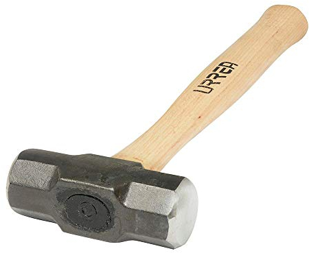 URREA Vorschlaghammer – 1,8 kg Stahlkopf Bohrhammer mit geschmiedetem Schlagkopf und Hickory-Holzgriff – 1435EG