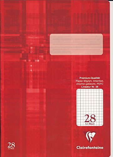 Clairefontaine Schulheft Lineatur 28 DinA 4 32 Blatt Premium Qualität