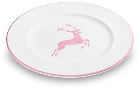 GMUNDNER KERAMIK Dessertteller Gourmet Durchmesser : 22 cm Rosa Hirsch Geschirr, handgemacht in Österreich