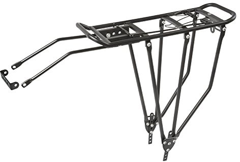M-Wave Screw-on III A Gepäckträger, Nachrüstbarer Gepäckträger, Fahrradgepäckträger, Alu, Montage am Hinterbau, Gepäckträger hinten, verstellbar 26/28/29, mit Reflektor-/Rücklichthalter, Federklappe, max. Tragkraft 27 kg