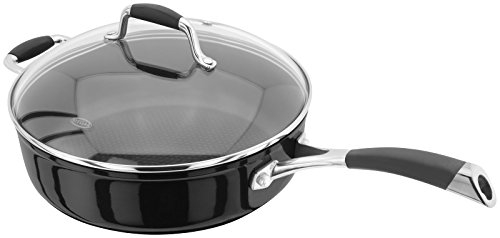 Stellar 3000 Black Enamel Non Stick 28cm Saute/Frying Pan with Lid