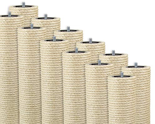 Kratzbaumland 9 cm Deluxe-Endstamm mit Stehbolzen und 8 mm Sisalseil Länge: 30 cm/Gewinde: 10 mm (M10)