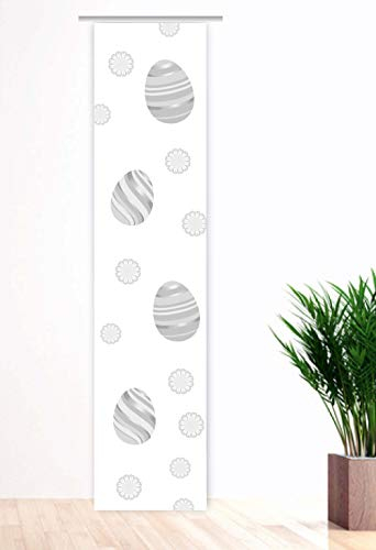Flächenvorhang Easter Eggs modern Grey Grey, Schiebevorhang mit Oster-Motiv, Gr.60x260cm, Tolles Ostermotiv Schiebegardine Bedruckt