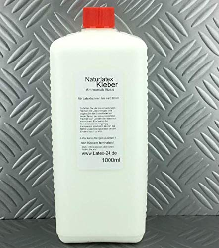 1Liter LATEXKLEBER Ammoniak-Basis Latex Meterware bis 0,6mm Leim Gummi Kleber Meterware Bahnen