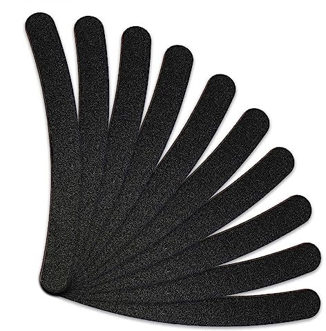 Vivezen - Lot de 10 limes à ongles banane premium - Grain 100/180 - Noir