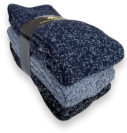 Lucchetti Socks Milano CALZE TERMICHE IN PILE LUNGHE SCI MONTAGNA PESANTI NERO BLU GRIGIO (41-46, GRIGIO MELANGE 3 PAIA)