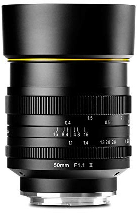 KamLan 50 mm f1.1II Objektiv APS-C große Blende manueller Fokus Objektiv für spiegellose Kameras Kameralinse kompatibel mit Fuji Kameras X-E, X-T, X-Pro, X-A, X-M Serie (kompatibel mit Fuji)