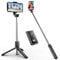 ATUMTEK Selfie Stick Dreifuß, Ausdehnbarer Bluetooth Selfie Stick mit 100CM TikTok Selfiestick für iPhone 12/11/11 Pro/X/XS/8/7 Plus, Samsung Galaxy S10, Huawei und Andere 4,7 bis 6,5 Zoll Smartphones