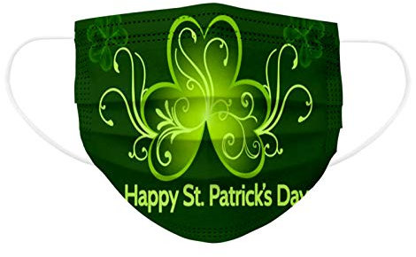 AMDOLE Jinchan 10/20/30/50/100 Stück Mund-schutz Einweg St. Patrick's Day Motiv Bunt Mund und Nasenschutz Druck Tücher Atmungsaktiv Gesichtsschutzschal Erwachsene Bandana Halstuch Schals