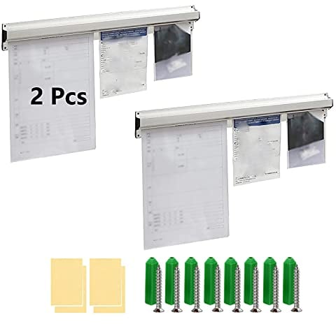 2 Piezas Barra Porta Comandas 35cm Para Restaurantes Barra Sujeción Hosteleria Notas, Pedido Aluminio Para Fichas Pedido Carpetas Montado la Pared, Soporte para Colgar para Pedidos (35CM)