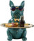 suruim Resina Bulldog Escritorio Bandeja de Almacenamiento Estatua Moneda Piggy Bank Almacenamiento Animal Escultura Mesa Decoración Multifunción Oficina Decoración del hogar (Verde)
