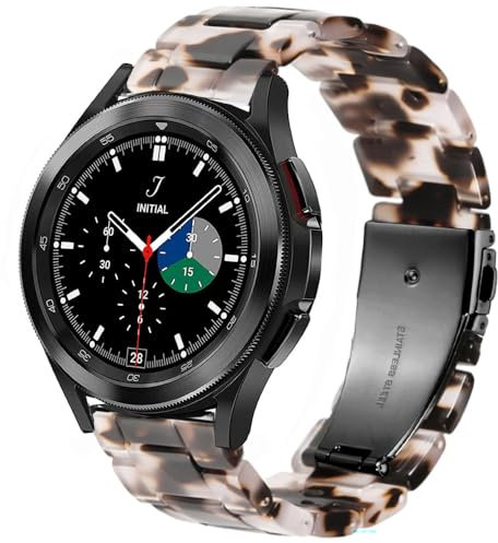 DEALELE Armband Kompatibel mit Samsung Galaxy Watch 7 / FE / 6/6 Classic / 5/5 Pro / 4/4 Classic / 3 41mm, 20mm Buntes Harz Resin Ersatz Armbänder für Huawei GT3 42mm / GT2 42mm, Grau