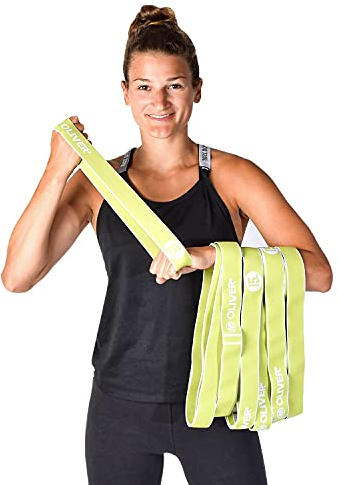 OLIVER – Miniband Fitnessbänder Stoff Tex-O 10er Set mit starkem Widerstand 15 kg – Resistance Bands Widerstandsbänder für ambitionierte Sportler & vielseitigen Übungen wie Stretching, Yoga, Gymnastik
