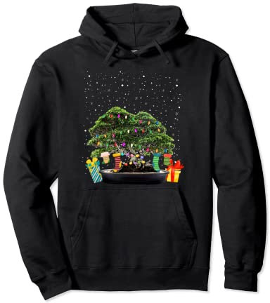 Bonsai Weihnachtsbaum Japanischer Garten Xmas Bonsai Baum Pullover Hoodie