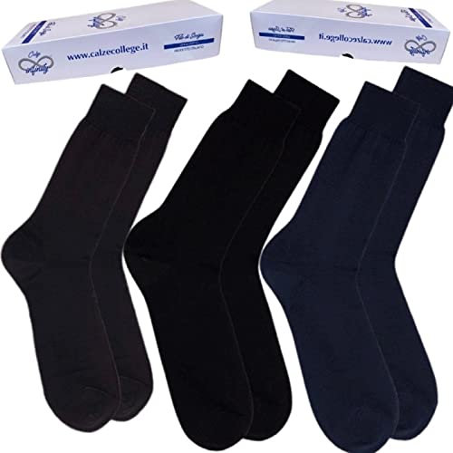 Infinity 12 Paia Calze Corte Uomo in 100% Cotone Filo di Scozia Pregiato Scatolate Made in Italy (42-44, Assortite 12 Paia)