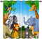ANHOPE Dschungel Wald Safari Tier Vorhänge mit Ösen Blickdichte Gardinen Thermo Vorhang Blackout Curtain Schlafzimmer Wohnzimmer Kinder Jungen Mädchen Verdunklungsvorhänge 2er Set H 138 x B 117 cm