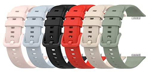 Chofit (6er-Pack) Armbänder kompatibel mit Huawei Watch Fit 2 Active Strap, weiches Silikon Sport Ersatz Buntes Band Armband für Huawei Watch Fit 2 Active Edition Only (6A)