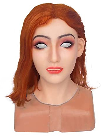 YAPOKCDS Maschera realistica in silicone per donna Maschera per travestiti Cosplay Halloween DragQueen