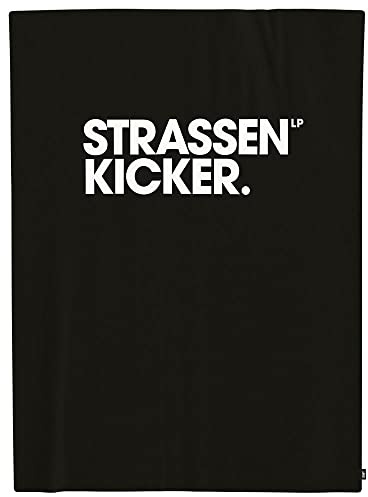 STRASSENKICKER Wellsoft- Flauschdecke, ca. 150x200 cm, 100% Polyester, Made in Green, Wellsoft, Flag Label, Schwarz