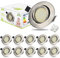HiBay Ultra Flach LED Spots Schwenkbar Einbaustrahler 230V 3,5W Edelstahl gebürstet Einbauleuchten 4500K Deckenstrahler Neutralweiß Einbauspots 10er Set
