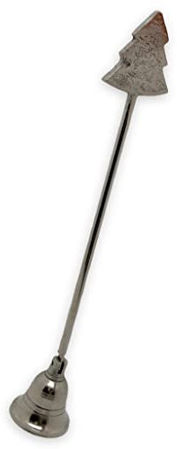 MIJOMA Kerzenlöscher aus Metall mit langem Griff und Gelenk – Dochtlöscher Kerzenwerkzeug zum sicheren Löschen von Kerzen in Gläsern & Windlichtern – stilvolles Design, 24 cm (Silber - Tanne)