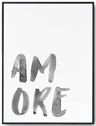 JOPRICO Spruch Poster, 30x40 cm, Wanddeko Wohnzimmer, Esszimmer, Küche, schwarz-weiß Bild Typografie ohne Rahmen, Wanbilder Wohnzimmer, AMORE