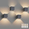 Klighten 4 Pack Wandleuchte mit Austauschbarer G9 LED Lampe Warmweiß 3000K, Aluminium LED Wandlampe Innen/Aussen Einstellbar Abstrahlwinkel aussenbeleuchtung für für Wohnzimmer Garten, Anthrazit