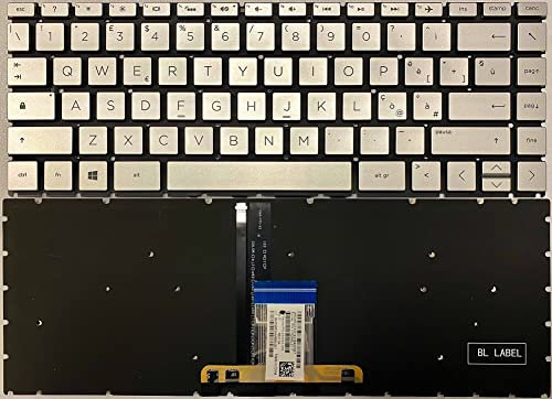 INFOELETTRONICA LO STORE DELLA CONVENIENZA E QUALITA' Tastiera Italiana RETROILLUMINATA per HP Pavilion X360 14-CD 14M-CD 14T-CD 14-CE Silver