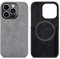 TYXDKJ Alcantara Case for iPhone 13 Pro Max, Handmade Half-Wrapped Synthetic Suede Cover, Compatible with Magsafe Wireless Charging (Gray)