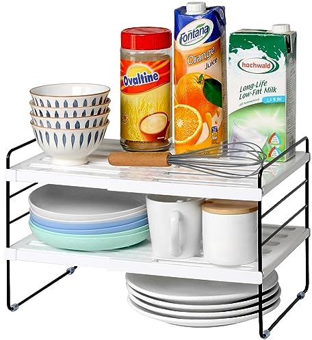 Kitchen Cupboard Organiser, Expandable Kitchen Foil Organiser Storage, Mental Foil Holder Organiser Cupboard, Pantry Storage for Aluminum Foil, Spices, Plate,Tin, Perfect for Kitchen, Bathroom
