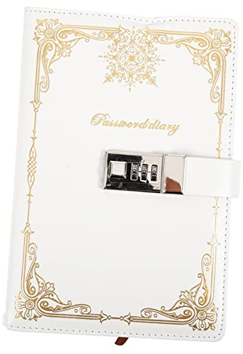 STOBOK Password Lock Diary Notebook Pu Cover Journal Code Lock Vintage Notebook for Boys Girls Personal Diary Journal Travel