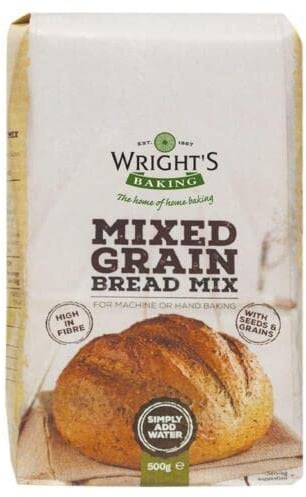 Wright's | Mixed Grain Bread Mix 10X500g Ideal for Machine or Hand Baking - High in Fiber with 8 Seeds & Grains - Perfect for Fresh Bread, Rolls, and Pizza Bases - Vegetarian-Friendly - (NP)