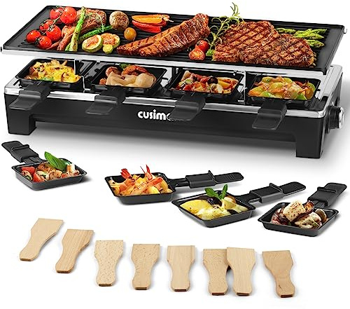Raclette Table Grill, CUSIMAX Electric Indoor Grill Korean BBQ Grill, Black