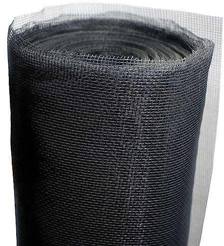 Fliegengitter Fenster 80x2000cm Insektenschutz Fenster Fiberglass Screen Hohe Dichte, Festes Netz DIY Fliegennetz Meterware für Fenster, Balkontür Fenster Schwarz