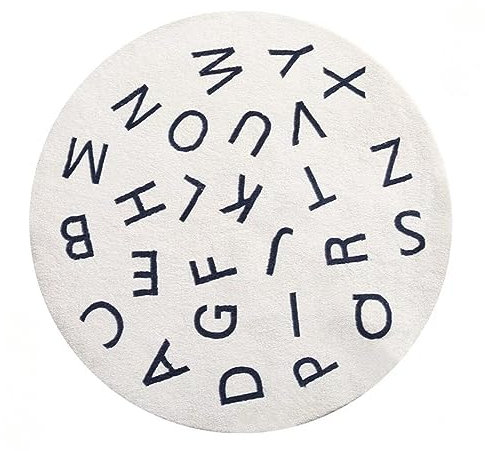 ABC Runder Alphabet-Teppich für Kinder, weicher Plüsch, Kinderzimmerteppich, Baby, pädagogisches Spielen, Krabbelmatte, rutschfester Teppich, Bodenkissen für Klassenzimmer, Spielzimmer, Schlafzimmer,