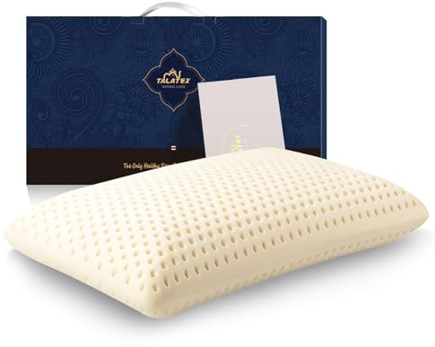 Talatex Talalay 100% natuurlijk Latex Kissen, helpt bij het verlichten Van druk, nek- en schouderpijn, Geen giftige traagschuimchemicaliën, Perfect pakket Beste Cadeau (Standard, Mittel)
