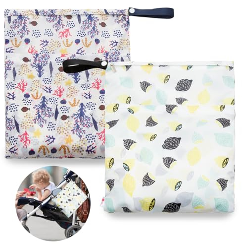 KANOSON Wetbag Schwimmsachen Wetbag Kindergarten 2er Set,Nassbeutel Kindergarten Wetbags Beutel Für Nasse Schwimmsachen Tasche Für Nasse Badesachen Wet Dry Bags Bag Klein Wasserdicht