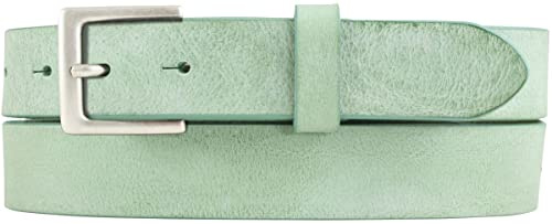 BELTINGER Herren-Gürtel aus weichem Vollrindleder Vintage-Look 3 cm | Leder-Gürtel für Herren 30mm | Schmaler Gürtel Used-Look | Mintgrün 80cm