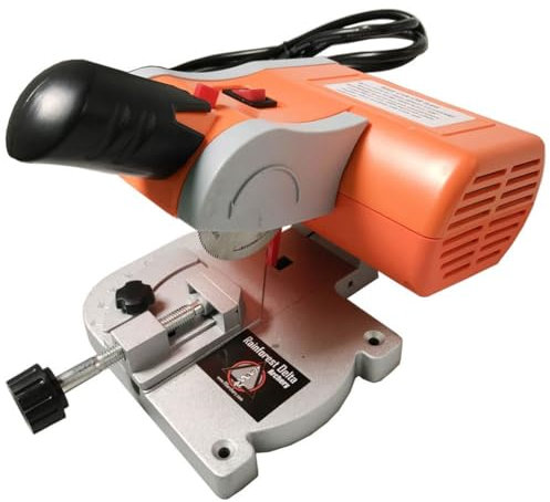 DINGK Mini Cut Off Machine, 90W Mini Table Saw, Portable Benchtop Table Saw, Bench-Type Circular Saw, 0-45° Adjustable Mini Bench Saw, for Cut Soft Metal, Wood, Plastic Cutting Machine